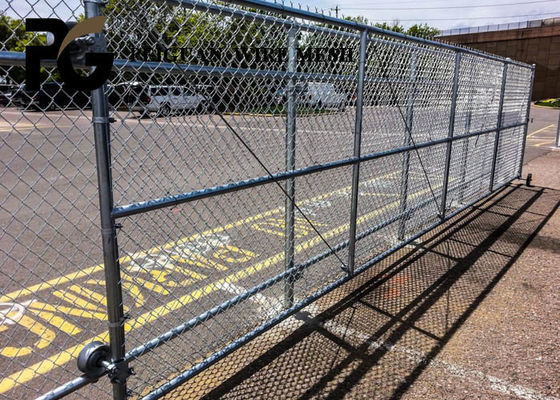 6 Foot Security Metal Fencing , Tennis Court Green Chain Link Fence