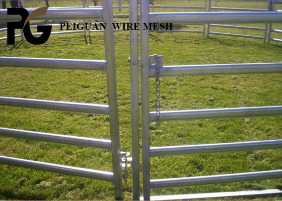 1.8mx2.1m Cattle Metal Fence Panels , Steel Round Cattle Panels