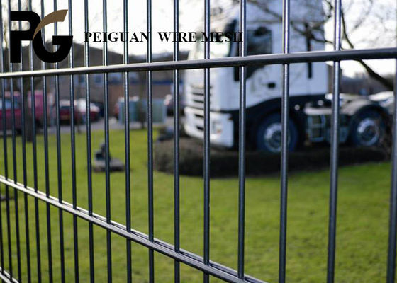 Rectangular Post Black Twin Wire Fence Easily Assembled