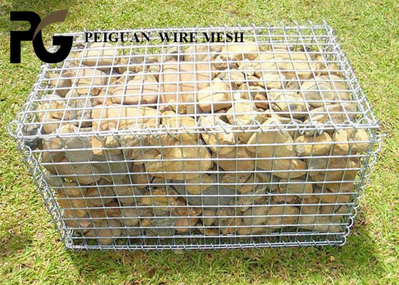 5mm Rock Filled Gabion Cages , Architectural Stainless Steel Gabion Baskets