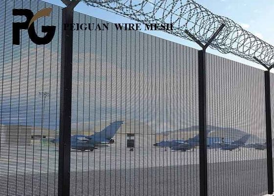 Galvanized Steel Security Metal Fencing ，Black Welded Mesh Security Fencing