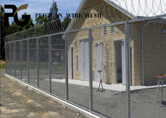 Powder Coated Anti Climb Security Fencing , Airport Anti Climb Mesh Panels