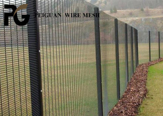 Powder Coated Anti Climb Security Fencing , Airport Anti Climb Mesh Panels