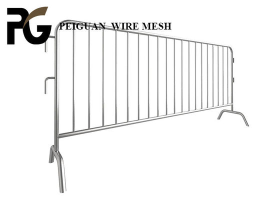 Galvanized Temporary Crowd Control Barriers , Red Metal Pedestrian Barriers