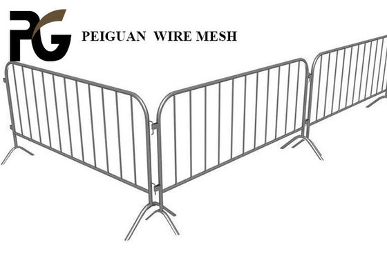 12m Event Crowd Control Barriers , Weld Fixed Feet Portable Steel Barricade