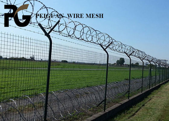 Corrosion Resistant Concertina Coil Fencing , Iron Wire Prison Security Fence