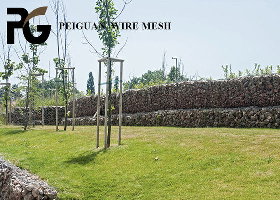 PVC Coated Gabion Box Wire , 3mm Gabion Wire Mesh Panels