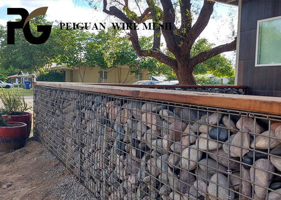 PVC Coated Gabion Box Wire , 3mm Gabion Wire Mesh Panels