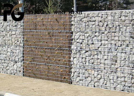 5mm Rock Filled Gabion Cages , Architectural Stainless Steel Gabion Baskets