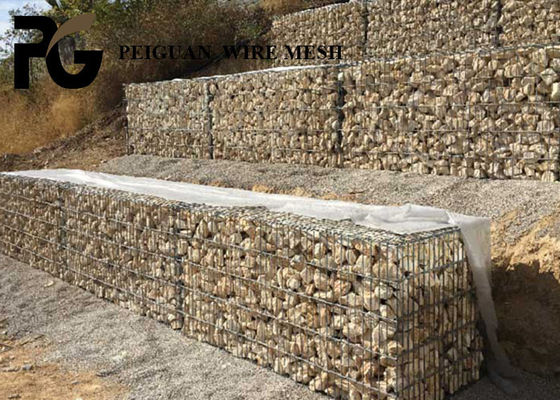 5mm Rock Filled Gabion Cages , Architectural Stainless Steel Gabion Baskets