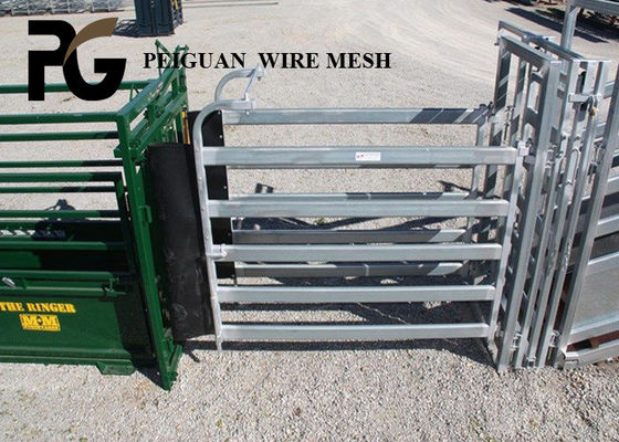 12 Foot Metal Farm Fence Panels , Silver Galvanized Panel Farm Gate