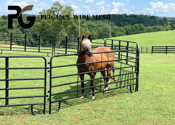 12 Foot Metal Farm Fence Panels , Silver Galvanized Panel Farm Gate