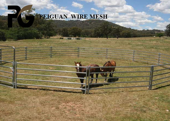 12 Foot Metal Farm Fence Panels , Silver Galvanized Panel Farm Gate