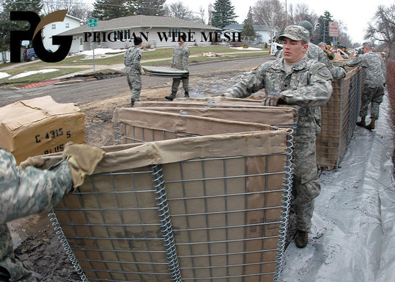 Flooding Square Hole  Bastion Barrier Galvanized Iron Wire