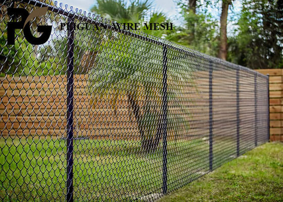 Farm 5ft Black Chain Link Fence , White Vinyl Coated Chain Link Fence