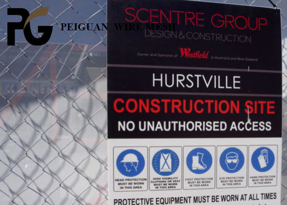 Twisted Wire Construction Site Fencing , 6 Foot Metal Chain Link Fencing