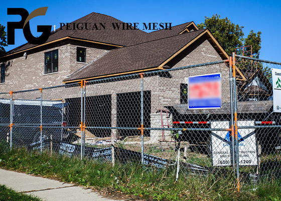 PVC Coated Construction Site Fencing , Outdoor Galvanized Construction Fencing