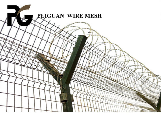 2m Airport Security Fencing , Dark Green Airport Perimeter Fencing
