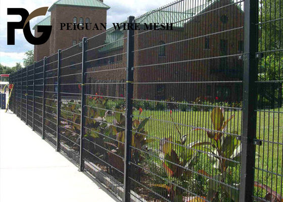 Rectangular Post Black Twin Wire Fence Easily Assembled
