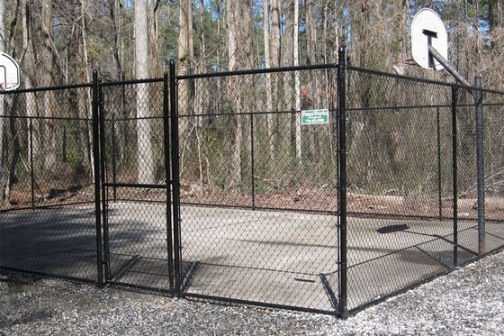 16 Gauge Diamond 2 Inch X 3 Inch Metal Chain Link Fence Black Vinyl Coated