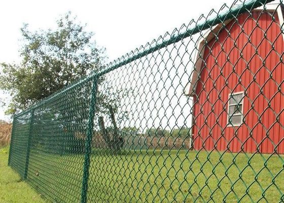 1x1 Square Post Hot Dipped Galvanized 1.0mm Chain Link Wire Mesh Fence For Security